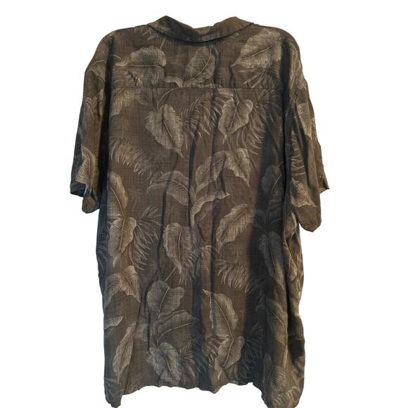 EUC The Foundry Men's Gray Hawaiian Shirt Palms Front Buttons Size 3XL - Picture 4 of 6